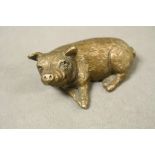Martha W Sinclair Small Bronze Model of a Pig marked ' Marnnie ' to base