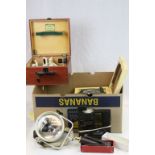 Vintage boxed ships compass type P1, boxed Carl Zeiss theodolite and a Locata 7 radio direction