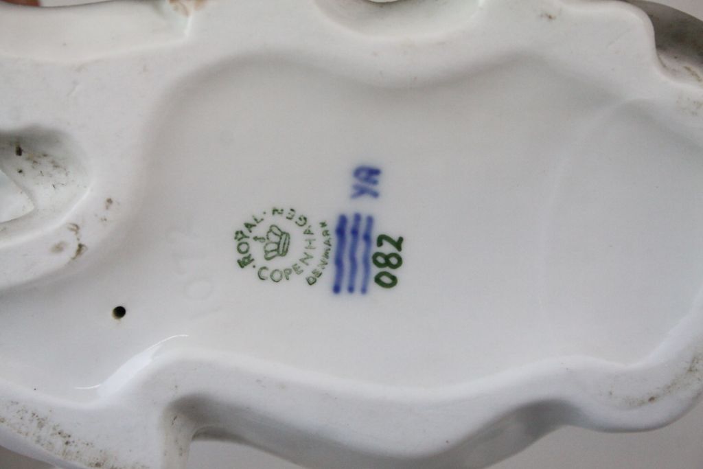 Three Royal Copenhagen ceramic Animals to include; Owl number 155, Cow numbered 082, Swan numbered - Image 5 of 7