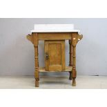 Victorian Oak Washstand with Marble Top, 71cms long x 81cms high