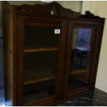 Glazed wall hanging unit with 2 doors to the front, shelving enclosed, Victorian period