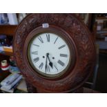 Large antique style wall clock in need of restoration and repair, appears to be complete