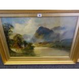 Good quality pair of gilt Framed and glazed oil paintings on canvas in original gilt frames, both