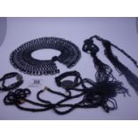 Amount of black bead jewellery