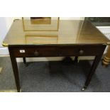 Antique style side table with 2 drawers to the front, 3' long 28" tall glass protection to the top