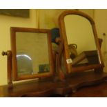 19 th century dressing table swing mirror, and a similar period smaller mirror