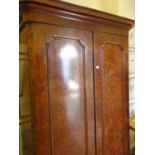 Superb double compactum walnut veneered wardrobe 6'6 tall 5' wide 24" deep with a detachable cornice