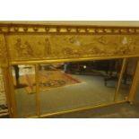 Early 19 th century overmantle mirror with Greek Classical decoration to the gilt top boarder all