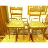 Matching set of 5 x Regency period brass inlaid dining chairs with berger seating area, condition