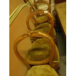 Matching set of 4 x 19 th century balloon backed chairs on cabriole front supports