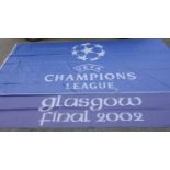 Football stadium size banner, UEFA Champions league 2002, Final, Glasgow 8' long x 6' tall approx