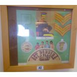 Framed Pop Art item after Blake the Beatles insert Sgt Peppers Band, in pine frame,