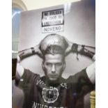 David Beckham, oversized professional photograph, 5' wide, used for advertising campaign, printed on