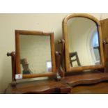 19 th century dressing table swing mirror, and a similar period smaller mirror