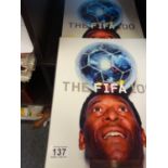 The Fifa 100, 2 x coffee top size papier backs both signed by Pele, published 2004 by The Royal