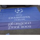 Football stadium size banner, UEFA Champions league 2002, Final, Glasgow 16' long x 8' tall