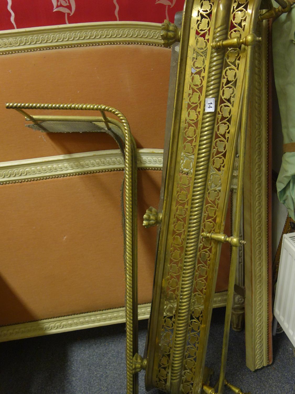 19 th century brass fire front and 1 other similar period fire front, 5'6 and 4'6 long