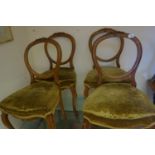 Matching set of 4 x 19 th century balloon backed chairs on cabriole front supports