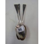 3 x SILVER dessert spoons, h/m 1827 maker William Eley, 210 grams for condition see photo of spoon