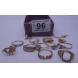 Selection of scrap GOLD items including rings, 24 grams