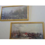 Pair of good quality coloured prints, Busy London scenes, in the 18th century, each 14" x 36"