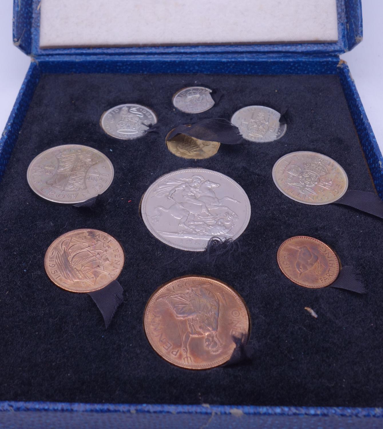 1951 Festival of Britain, 10 item proof coin set in original packaging,