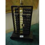 Vintage Abacus, makers details to the side has been converted to a lamp 15" tall est 30-60