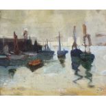 Marcella SMITH (British 1887-1963) St Ives Harbour, Oil on board, Signed lower left, inscribed