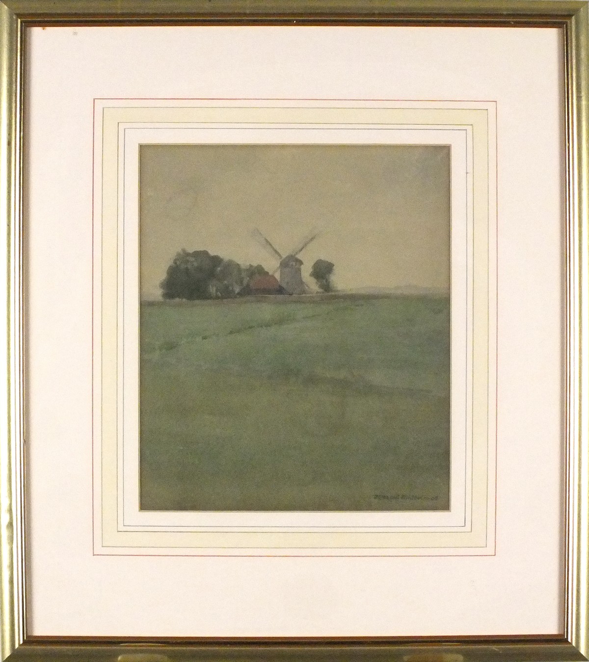 J PESCOD-MALCOLM (British fl 1900-1933) Windmill, Watercolour, Signed lower right, 10" x 8" (25cm - Image 2 of 2