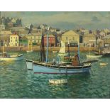 Frank JAMESON (British 1899-1968) St Ives Harbour, Oil on board, Signed lower left, 15.5" x 19.5" (