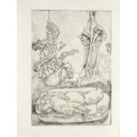 Lionel MISKIN (British 1924-2006) Minos and Pasiphae, Etching, Signed and dated '97 in pencil,