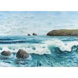 E W H Smith Seascapes (20th Century) Godrevey, Oil on canvas, Signed, titled and dated '79 lower