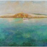 Richard Lannowe HALL (British b. 1951) Peaceful Scilly Isles, Mixed media, Signed with initials