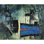Tony GILES (1925-1994) Harbour Scene, Oil on board, Signed lower left, 19.25" x 24.5" (48cm x