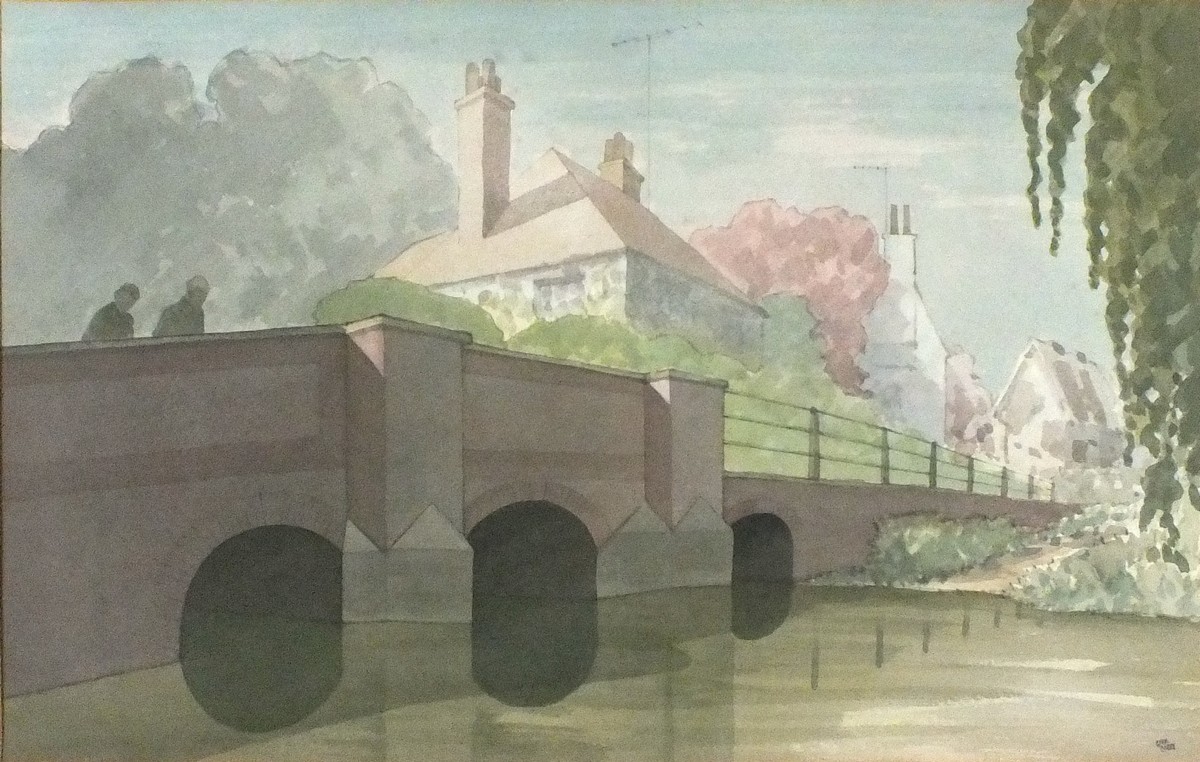 Cryil COOKE (British 20th Century) Shoreham Bridge - Shoreham Kent, Watercolour, Signed lower right,
