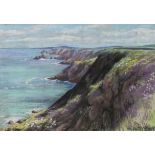 Walter HEATH (British 20th Century) Rocky Coastline, Pastel, Signed lower right, 12.5" x 19" (32cm x