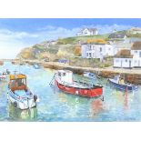 Julia PASCOE (British b. 197) Portreath Harbour 1, Watercolour, Signed lower right, signed and