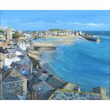 Gordon SMITH (British b. 1954)  St Ives, Acrylic on board, Signed lower right, titled, signed and