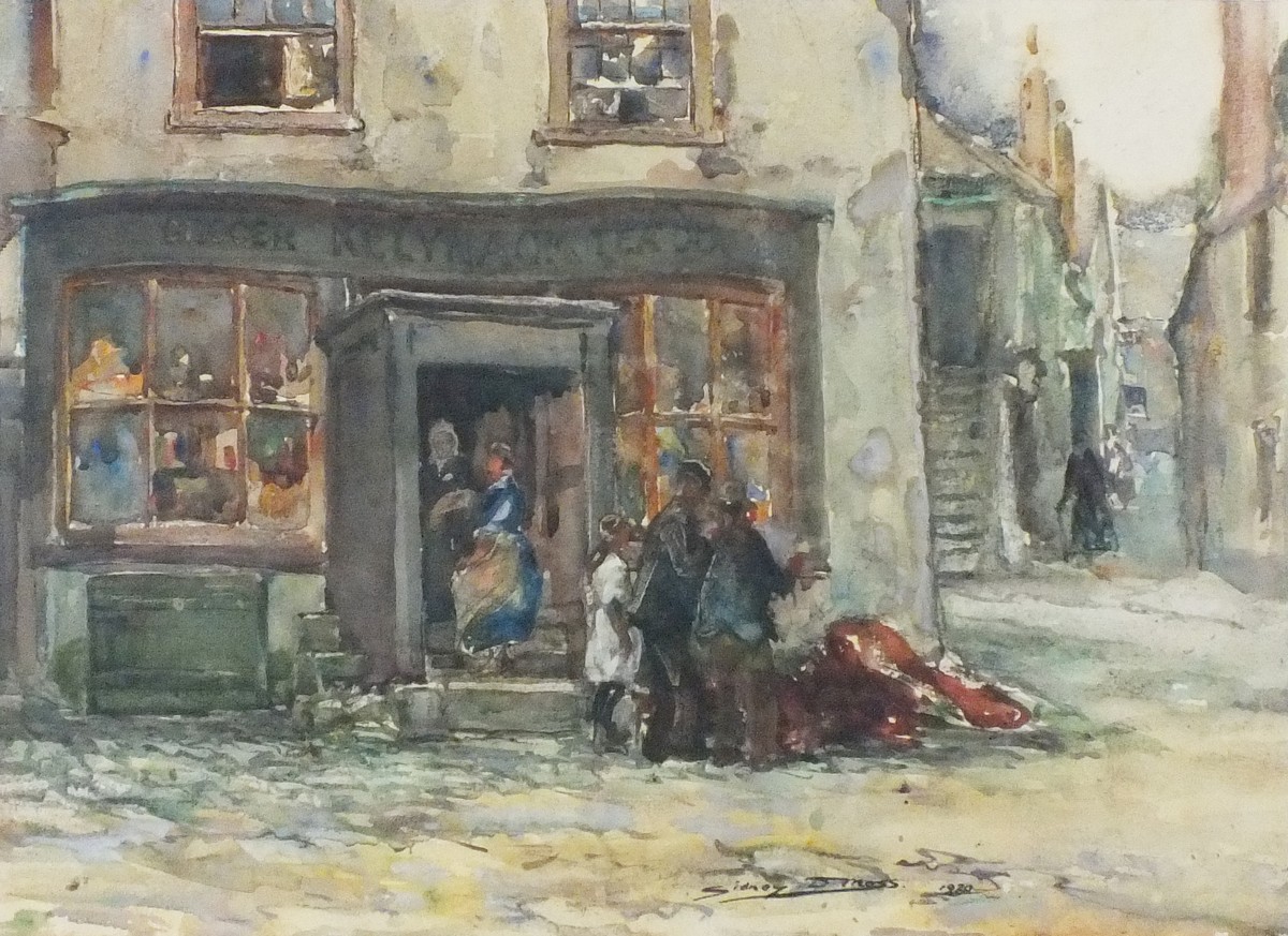 Sidney Dennant MOSS (British 1884-1946) Keynack Stores, Watercolour, Signed and dated 1920 lower