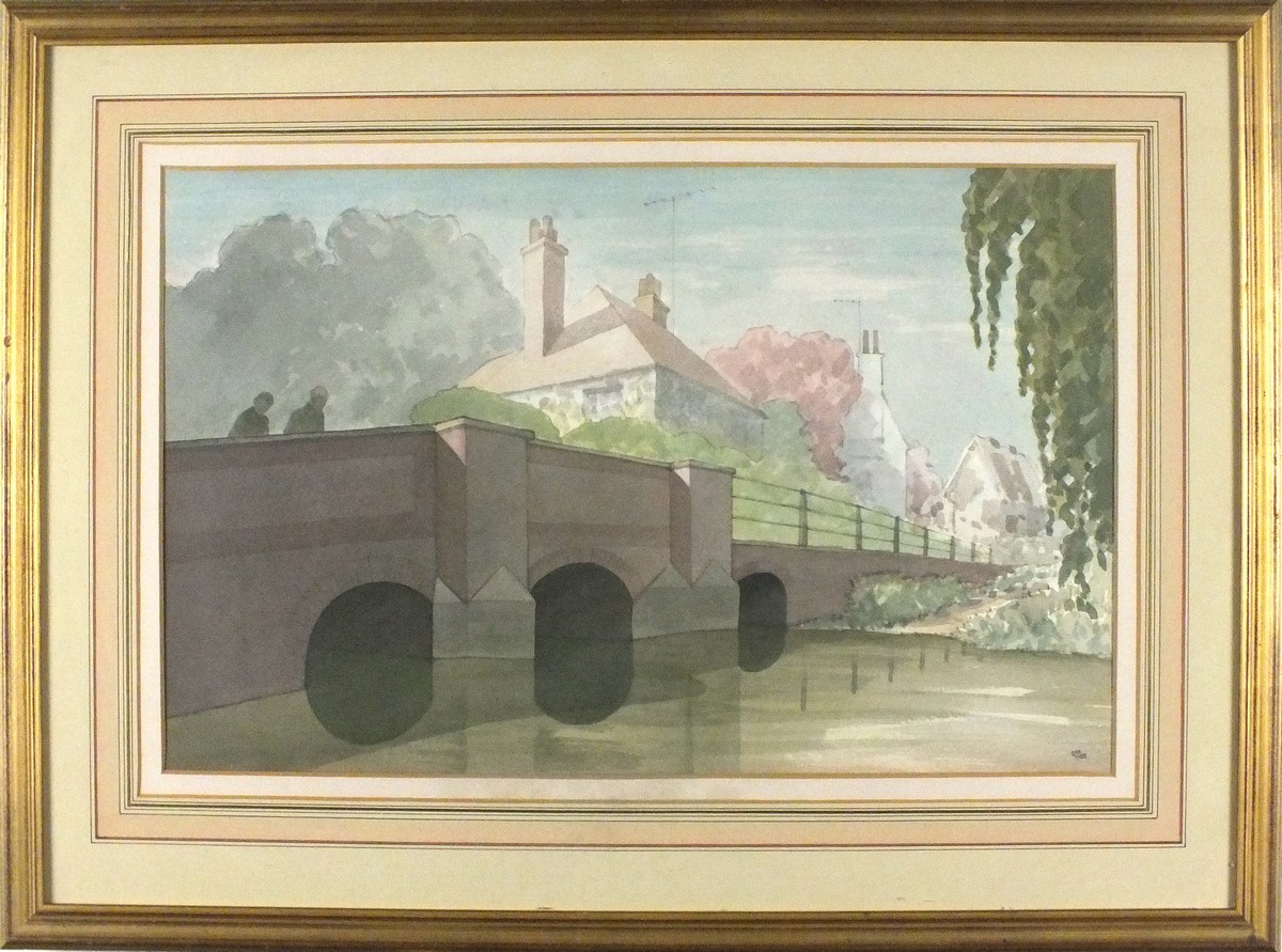 Cryil COOKE (British 20th Century) Shoreham Bridge - Shoreham Kent, Watercolour, Signed lower right, - Image 2 of 3