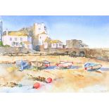 Julia PASCOE (British b. 1967) View of St Ives, Watercolour, Signed lower right, Titled and signed