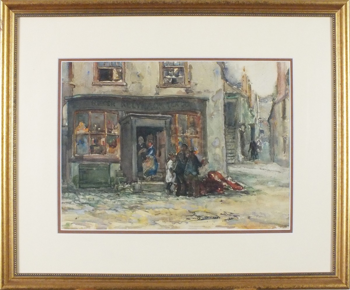 Sidney Dennant MOSS (British 1884-1946) Keynack Stores, Watercolour, Signed and dated 1920 lower - Image 2 of 3