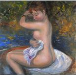 Richard BLOWEY (British b. 1948) After the Bath - a tribute to Pierre-August Renoir, Acrylic on