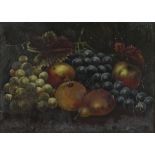 Edwin STEELE (British 1803-1871) Still Life of Grapes, Apples and Pears, Oil on canvas, Signed lower