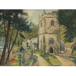 A J PAUL (British 20th Century) St Just In Roseland, Watercolour, Signed, titled and dated 1950