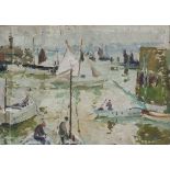 John Anthony PARK (British 1880-1962) St Ives Harbour, Oil on board, Signed lower right, framing