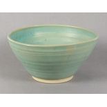 Fish Pye Pottery, celedon glazed bowl, 9.75" (25cm) diam