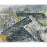 Geoffrey UNDERWOOD (British 19270-2000) St Ives Roof Tops, Pastel on paper, Titled lower right,