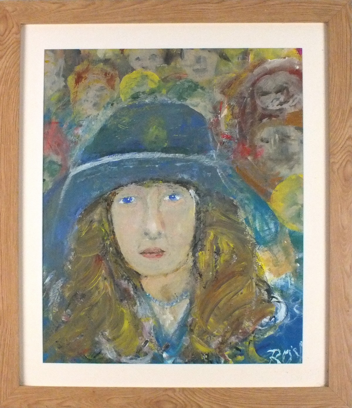 Roy DAVEY (British b. 1946) A Cornish Girl in a Blue Hat, Oil on board, Signed lower right, Signed - Image 2 of 2