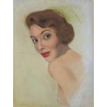 Malcolm HAYLETT (British 1923-2000) Portrait of an Elegant Woman, Oil on canvas, 22" x 16" (56cm x